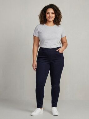 NWT Frankie &Stella Skinny Jeggings Navy Blue Pants 20W Plus Size Minimalist